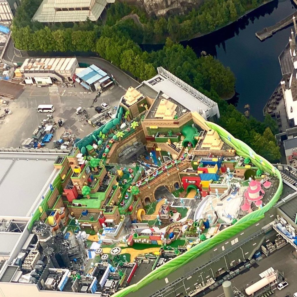 Aerial view of Super Nintendo World - Osaka Japan