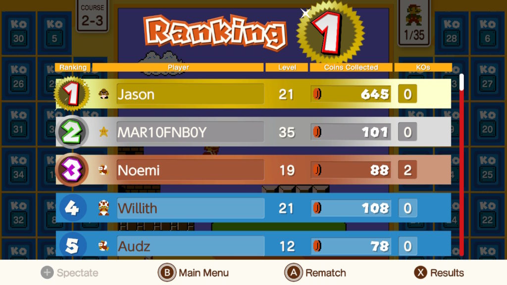 Super Mario Bros. 35 Review - Match Ranking